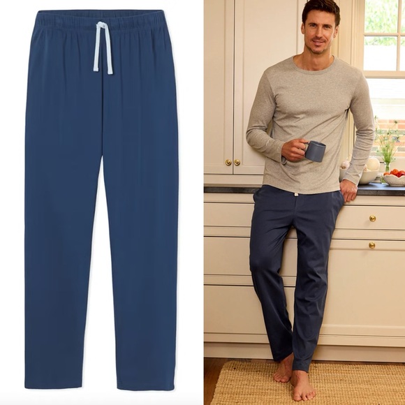Lake Pajamas Men's Pima Sleep Pants Size Medium Navy Blue Loungewear. 11 - Picture 1 of 7